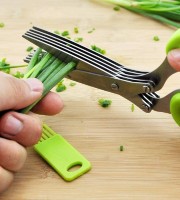 5 Blade Vegetable Scissor Multi-Cutting Herb Kitchen Scissors