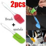 Silicone Spatula and Pastry Brush Set Special for Cake Mixer, Cooking, Baking, Glazing - Set of 1 (Multicolor) FFS