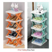 5 Layer Smart Portable Folding Shoe Rack